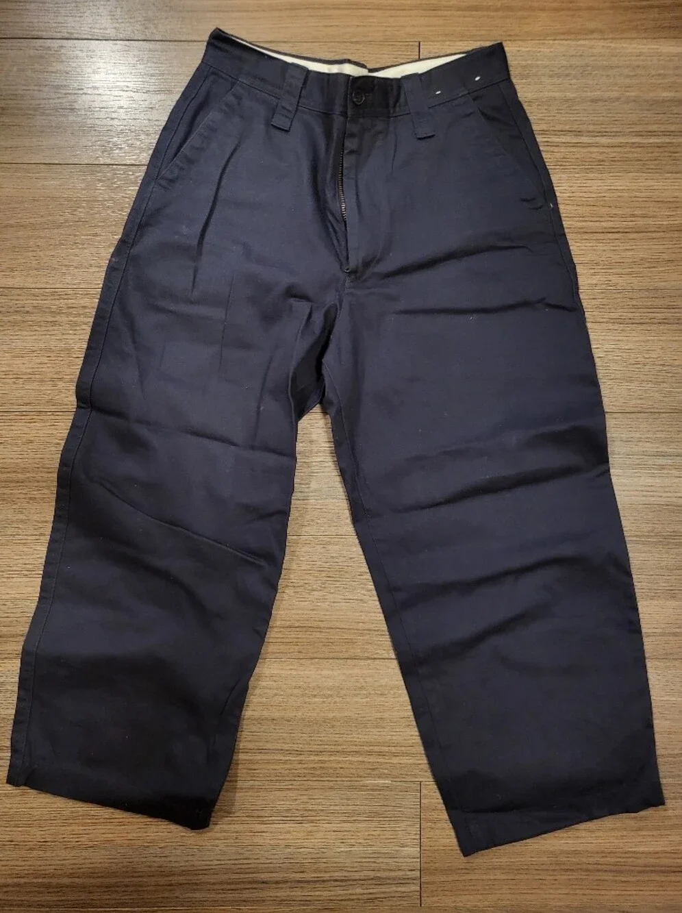 Men's Uniqlo Navy Workwear Chino Pants - Classic Fit